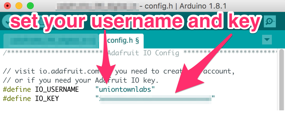 You will need to set your Adafruit IO username
